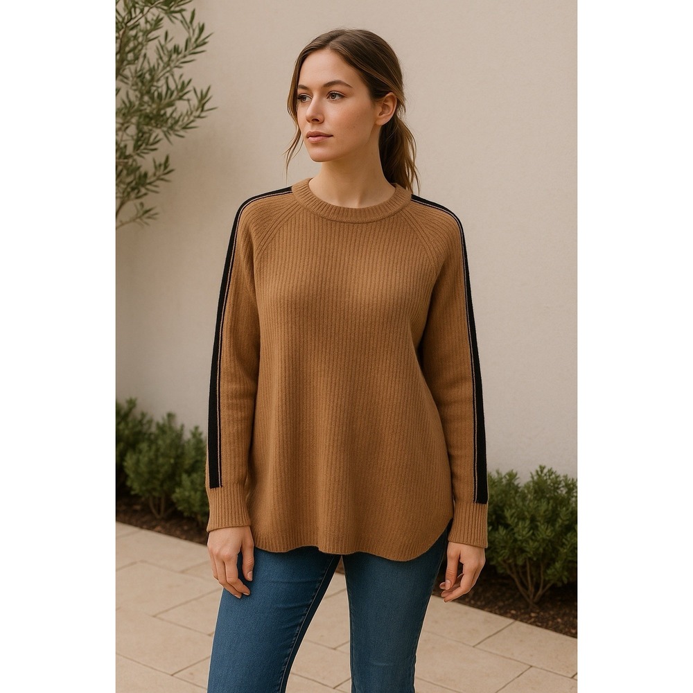 Victorias Secret Cashmere Sweater Womens‎ M Brown Ribbed Relaxed Quiet Luxury